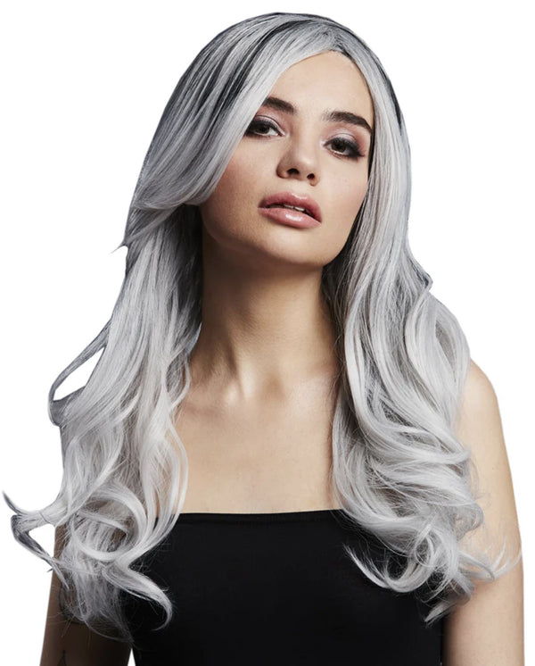 Khloe Ice Silver Womens True Blend Wavy Fashion Wig